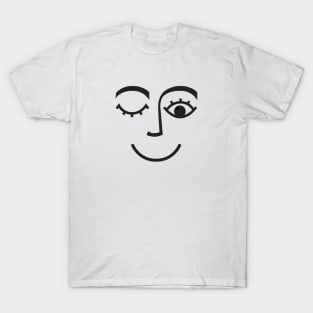 Face nice winking eye nose smiling mouth T-Shirt